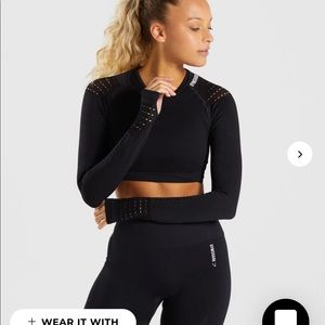 Gymshark Black long sleeve crop top